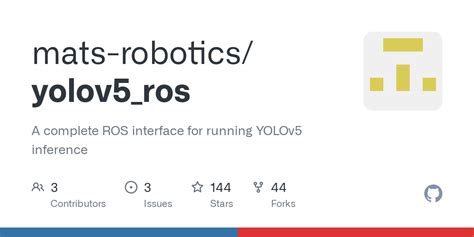 Models and datasets download automatically from the latest YOLOv5 release. . Yolov5 ros github